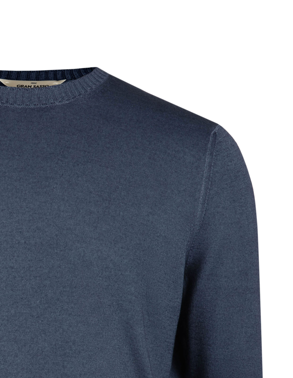 Tröja Rundhals Vintage S Merino Blå