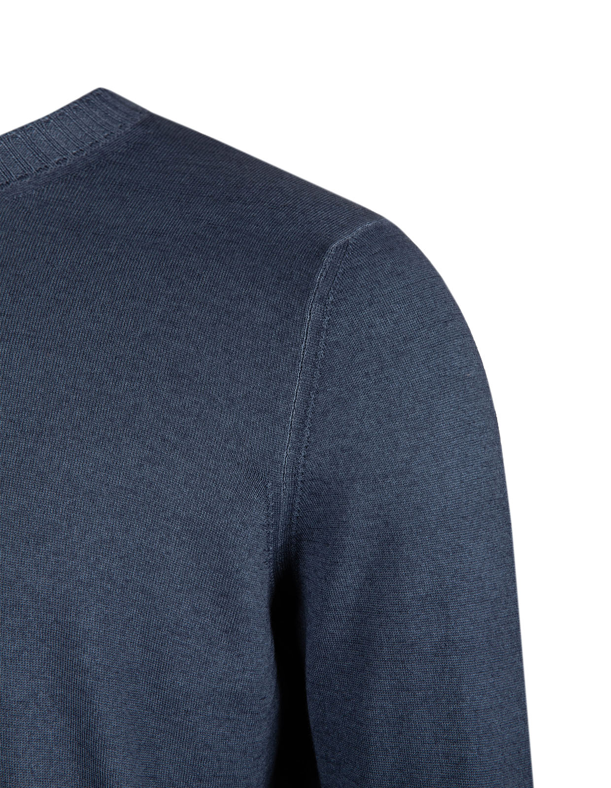 Tröja Rundhals Vintage S Merino Blå