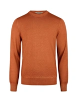 Tröja Rundhals Vintage S Merino Rost Orange