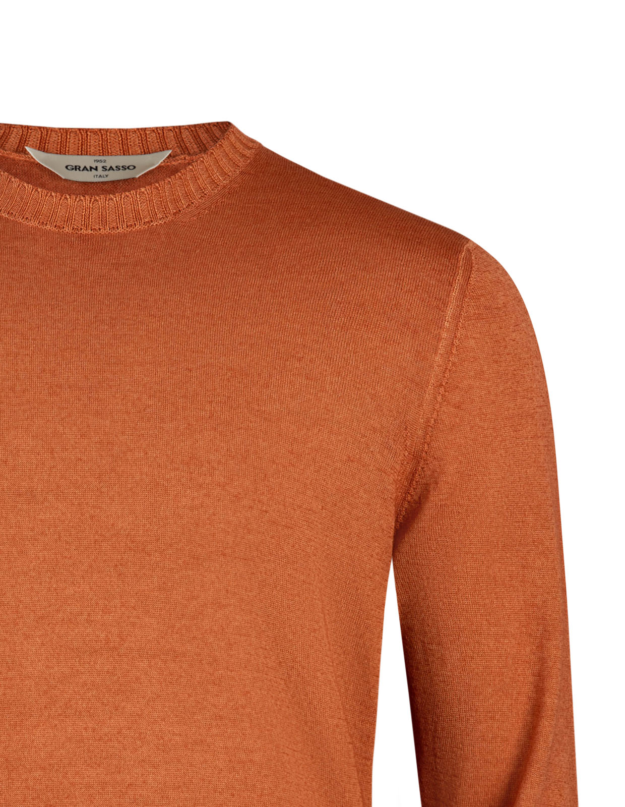 Tröja Rundhals Vintage S Merino Rost Orange