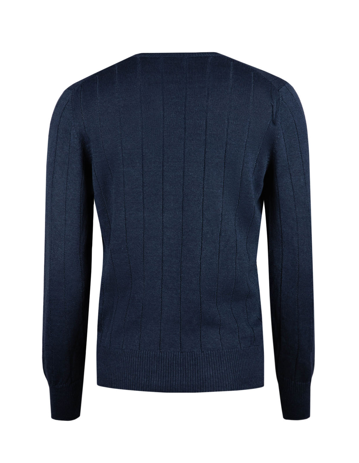 Tröja Rundhals Retroribb Linne Bomull Navy