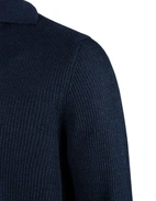 Tröja Open Collar Linne Bomull Navy