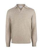 Tröja Open Collar Linne Bomull Beige