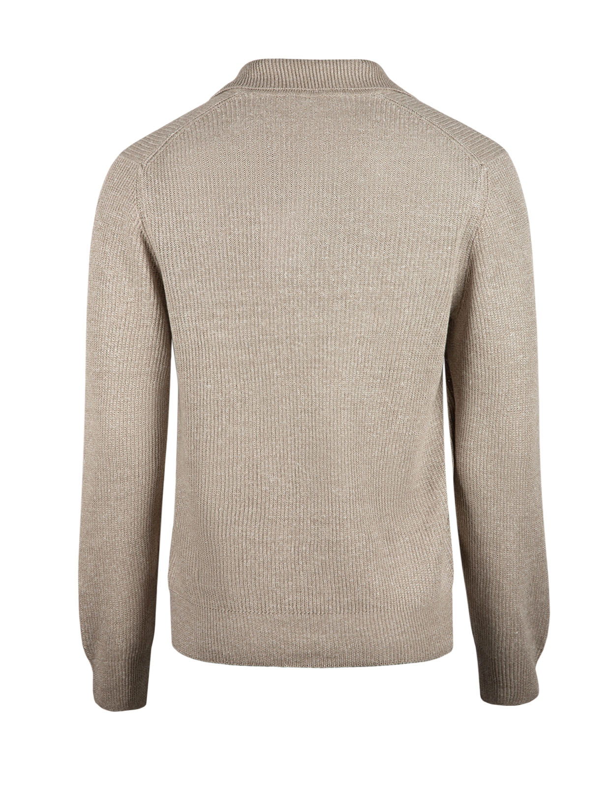 Tröja Open Collar Linne Bomull Beige