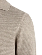 Tröja Open Collar Linne Bomull Beige