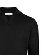 Tröja Open Collar Linne Bomull Svart