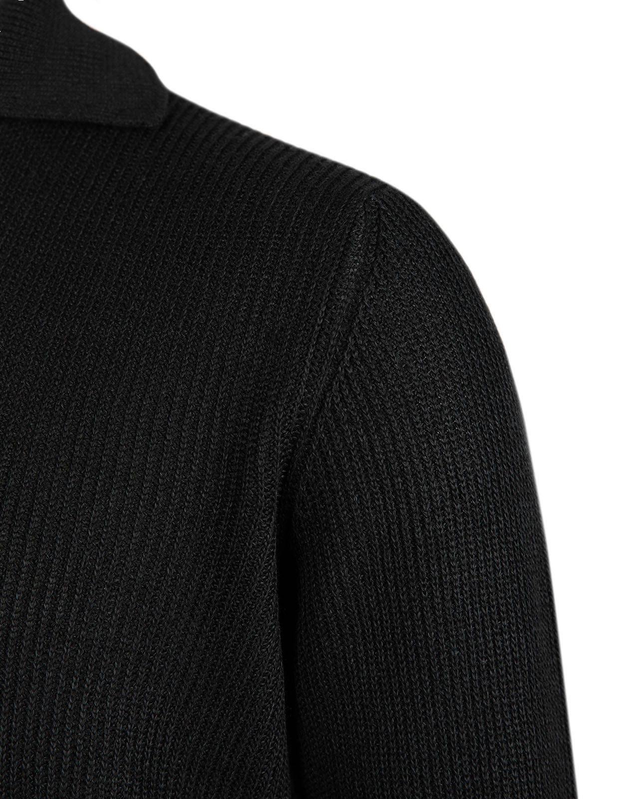 Tröja Open Collar Linne Bomull Svart