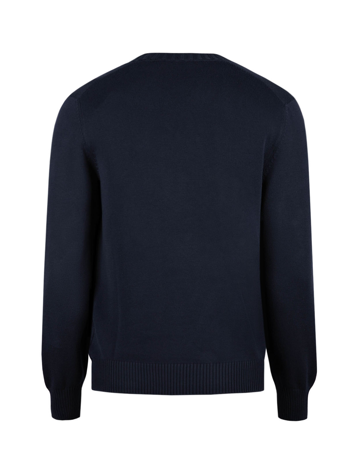 Tröja V-hals Stickad Bomull Navy