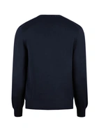 Tröja V-hals Stickad Bomull Navy
