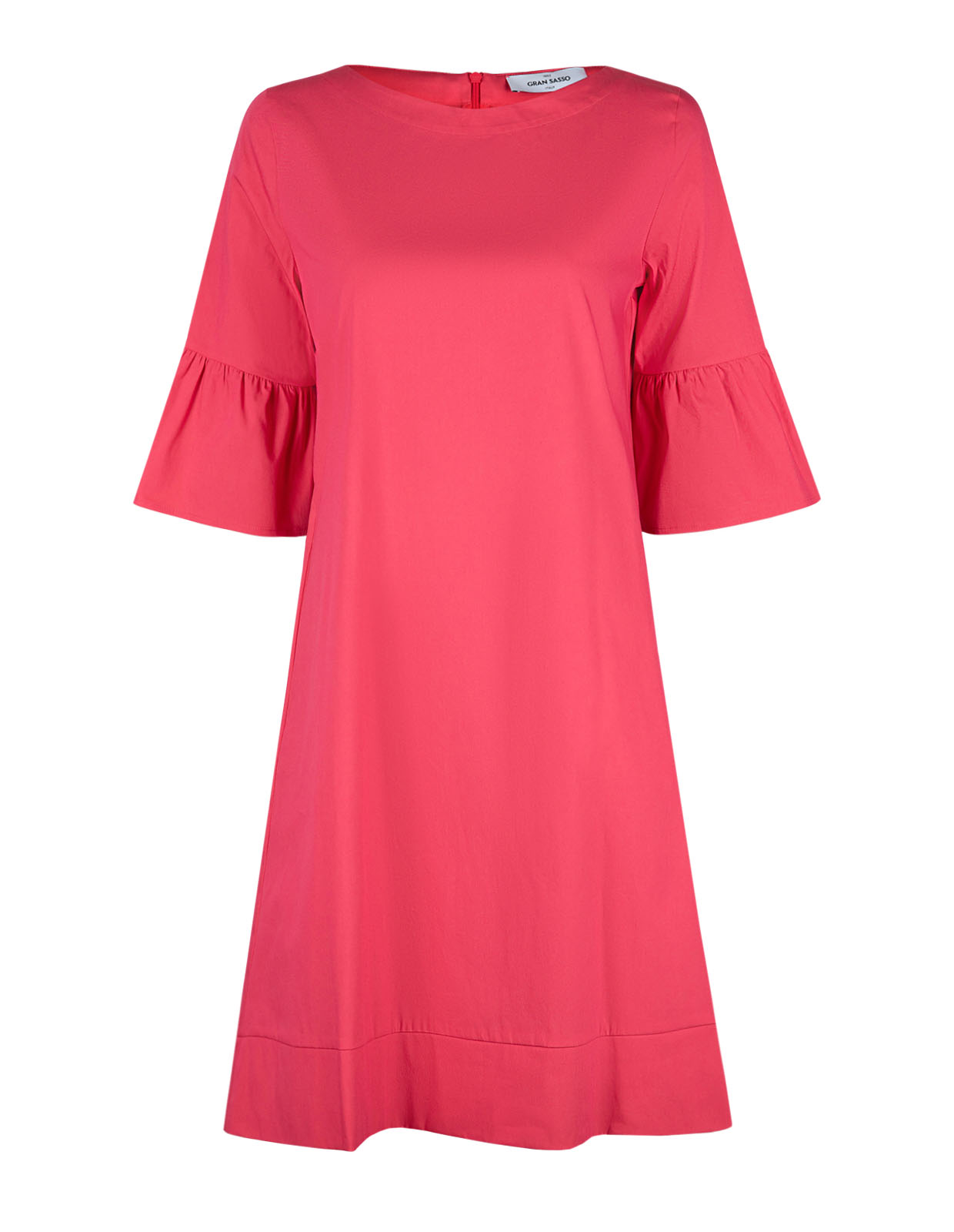 Poplin Klännin Korallröd