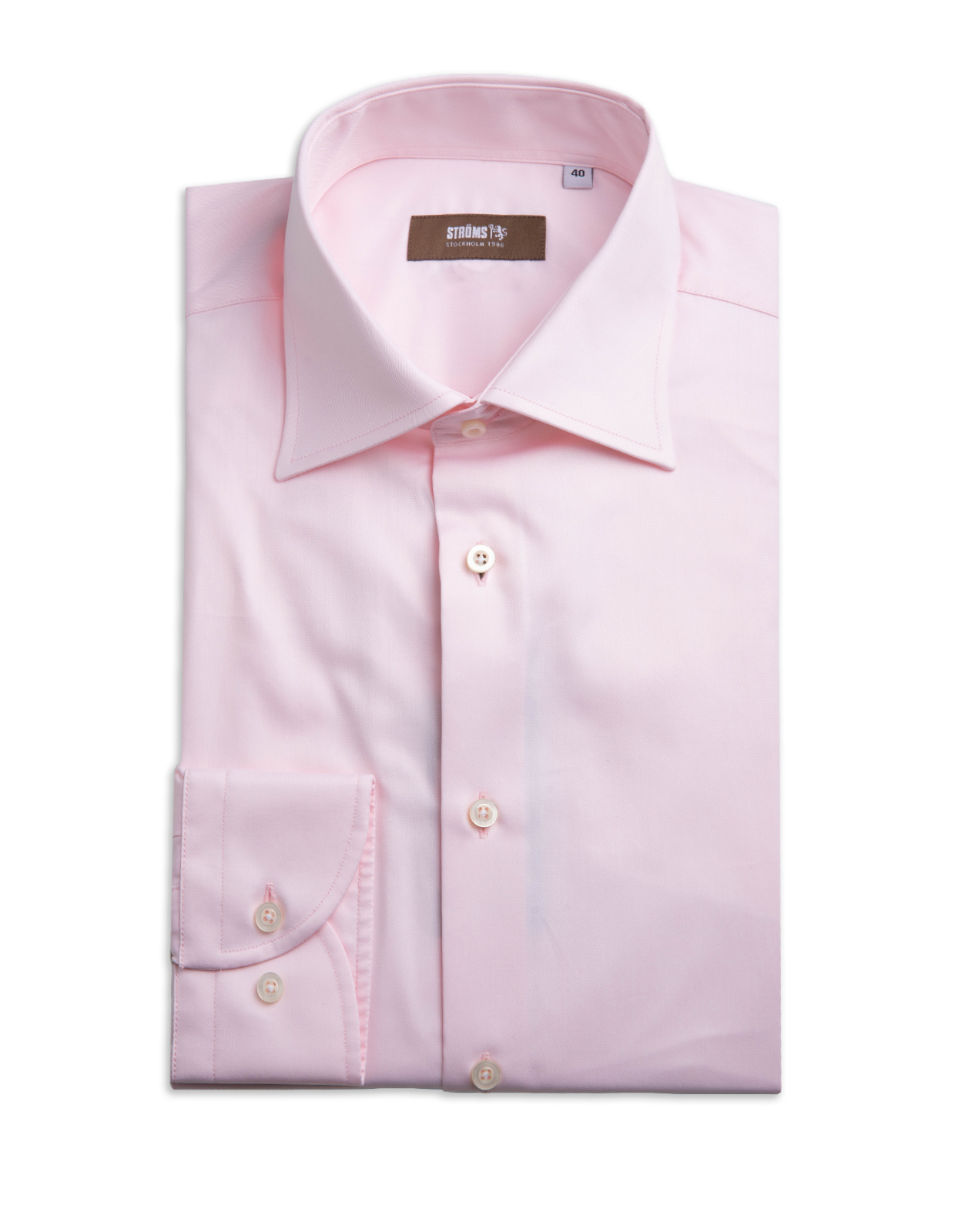 Slim Fit Skjorta Bomull Ljusrosa