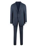Aida Kostym Loro Piana Ull Siden Marinblå