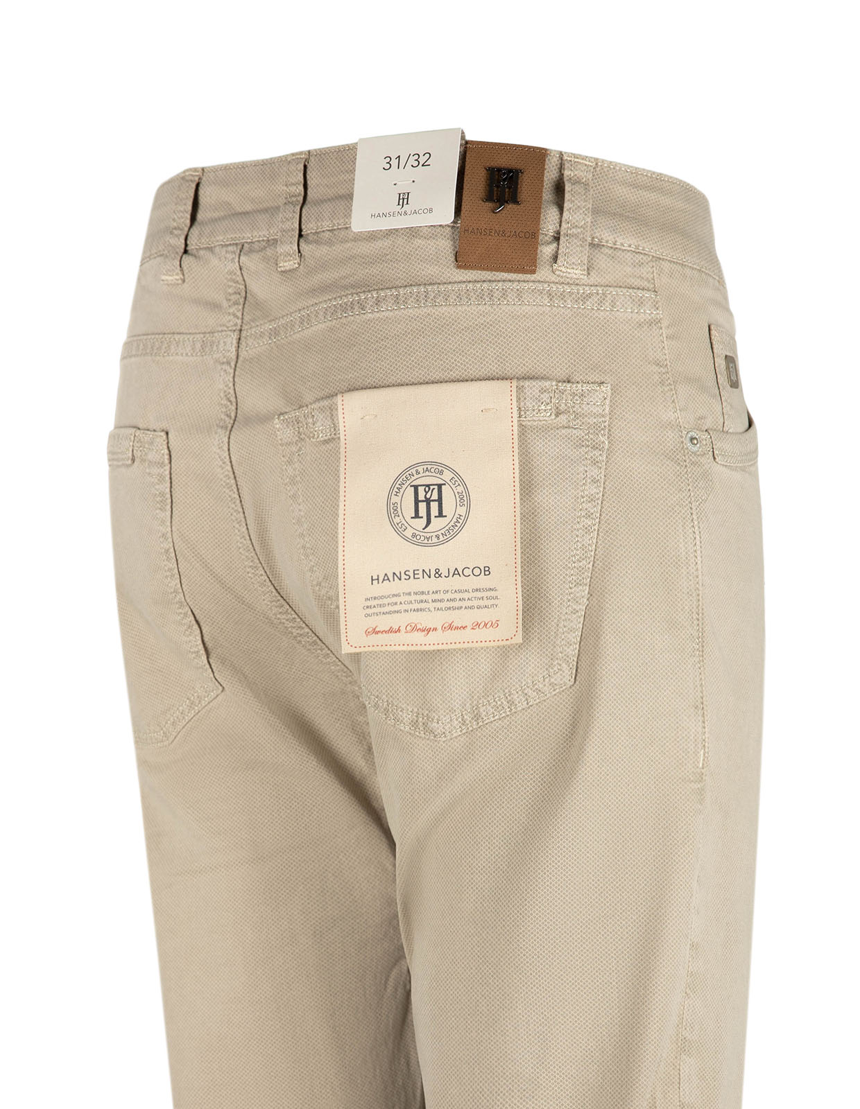 Fiji Print Femficksbyxa Ljusbeige