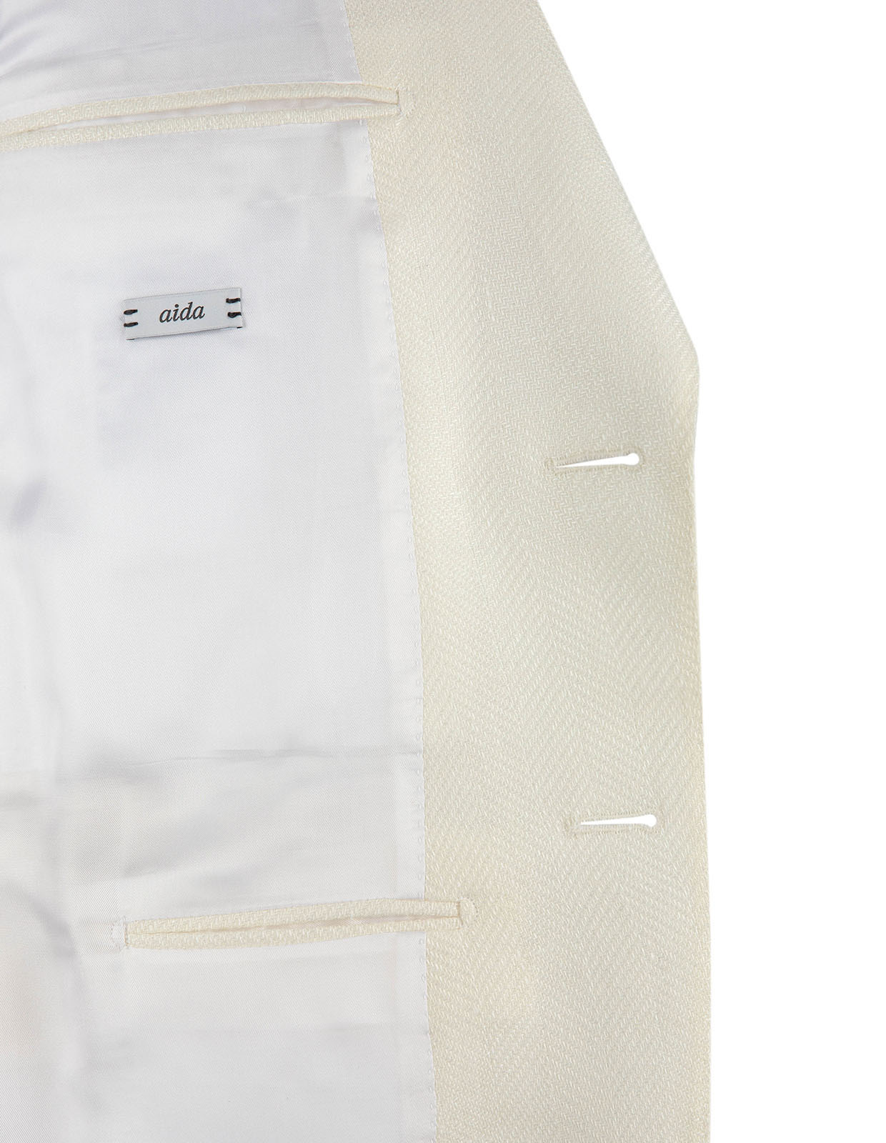 Aida Peak Kavaj Linne Ull Fiskben Vit