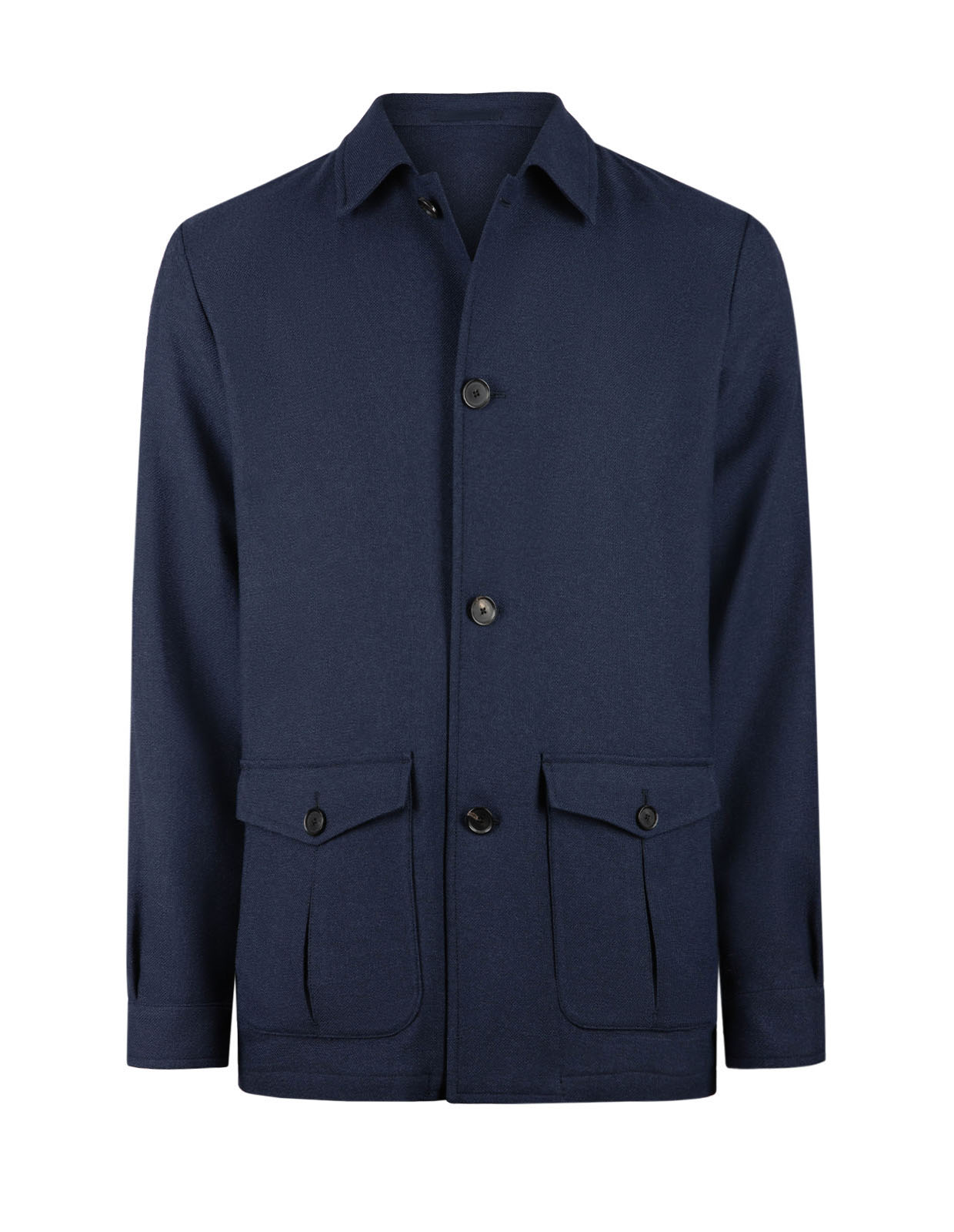 Dalila Kavaj Overshirt Bomull Ull Siden Marinblå