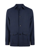 Dalila Kavaj Overshirt Bomull Ull Siden Marinblå