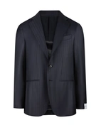 Aida Kostym Ull Kritstrecksrandig Marinblå