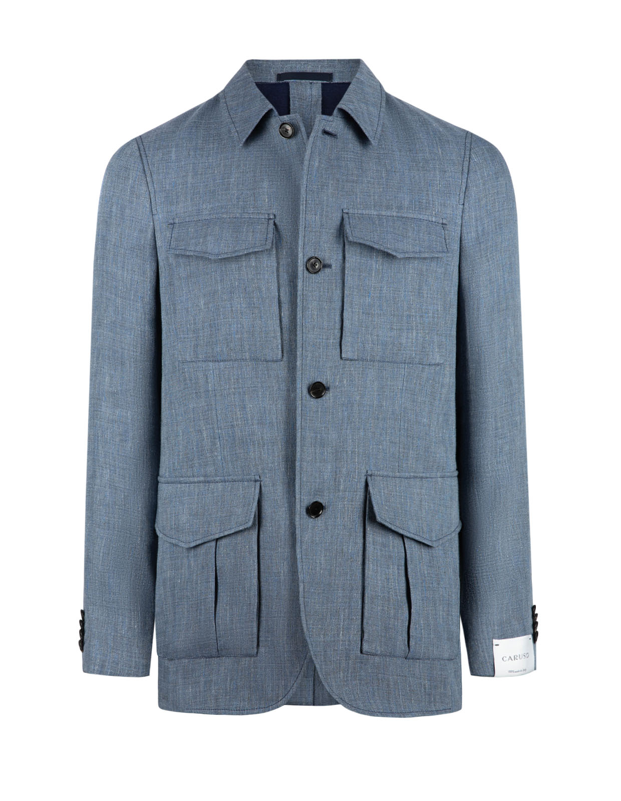 Saba Safari Jacket Linne Ull Blå