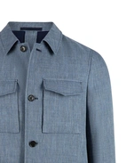 Saba Safari Jacket Linne Ull Blå