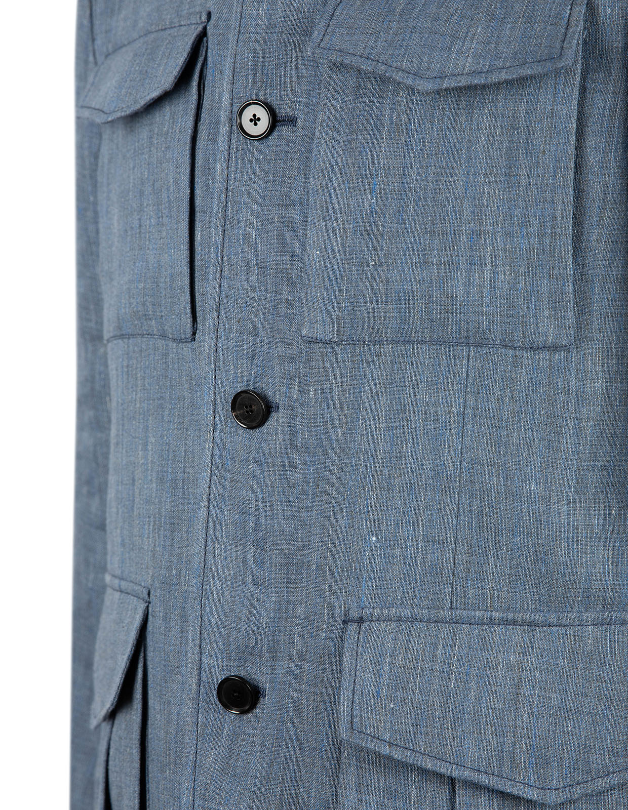 Saba Safari Jacket Linne Ull Blå