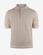 Pikétröja Stickad Retro Tennis Ljusbeige