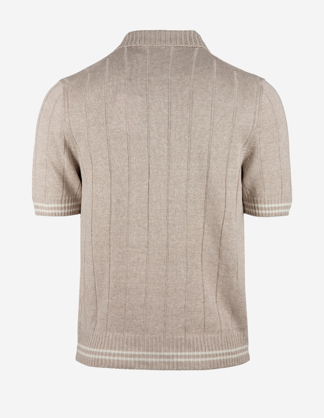 Pikétröja Stickad Retro Tennis Ljusbeige