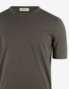 T-shirt Finstickad Bomull Gråbeige