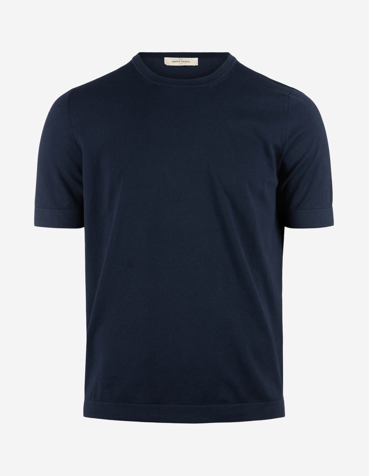 T-shirt Finstickad Bomull Navy