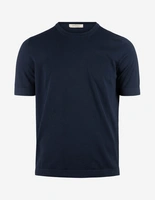 T-shirt Finstickad Bomull Navy