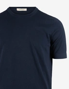 T-shirt Finstickad Bomull Navy