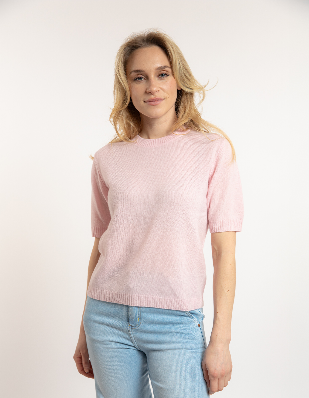 Signe T-shirt Ull/Cashmere Ljusrosa