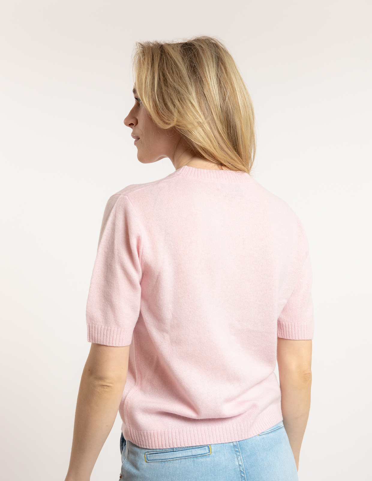 Signe T-shirt Ull/Cashmere Ljusrosa