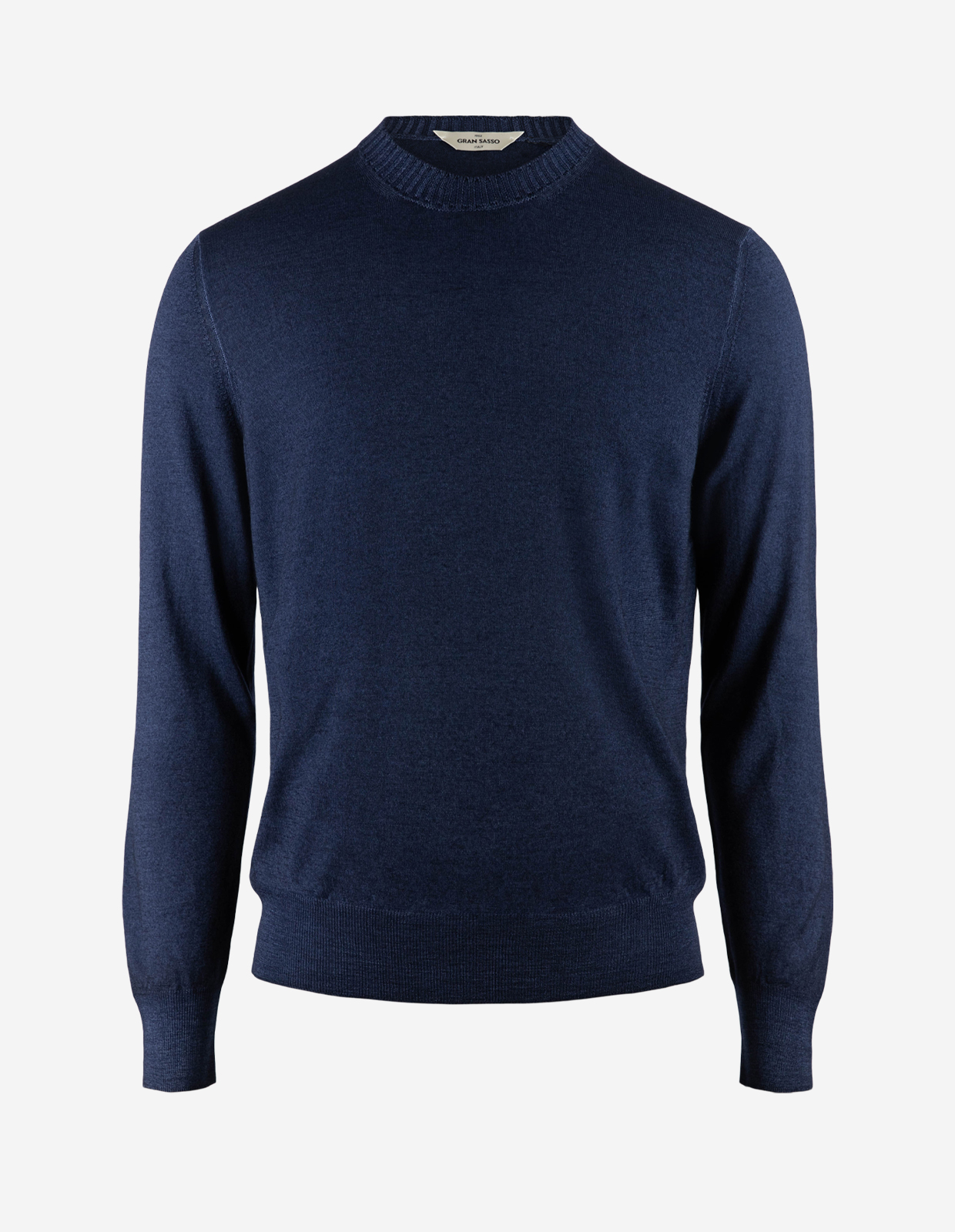 Tröja Rundhals Vintage S Merino Marinblå