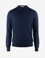 Tröja Rundhals Vintage S Merino Marinblå