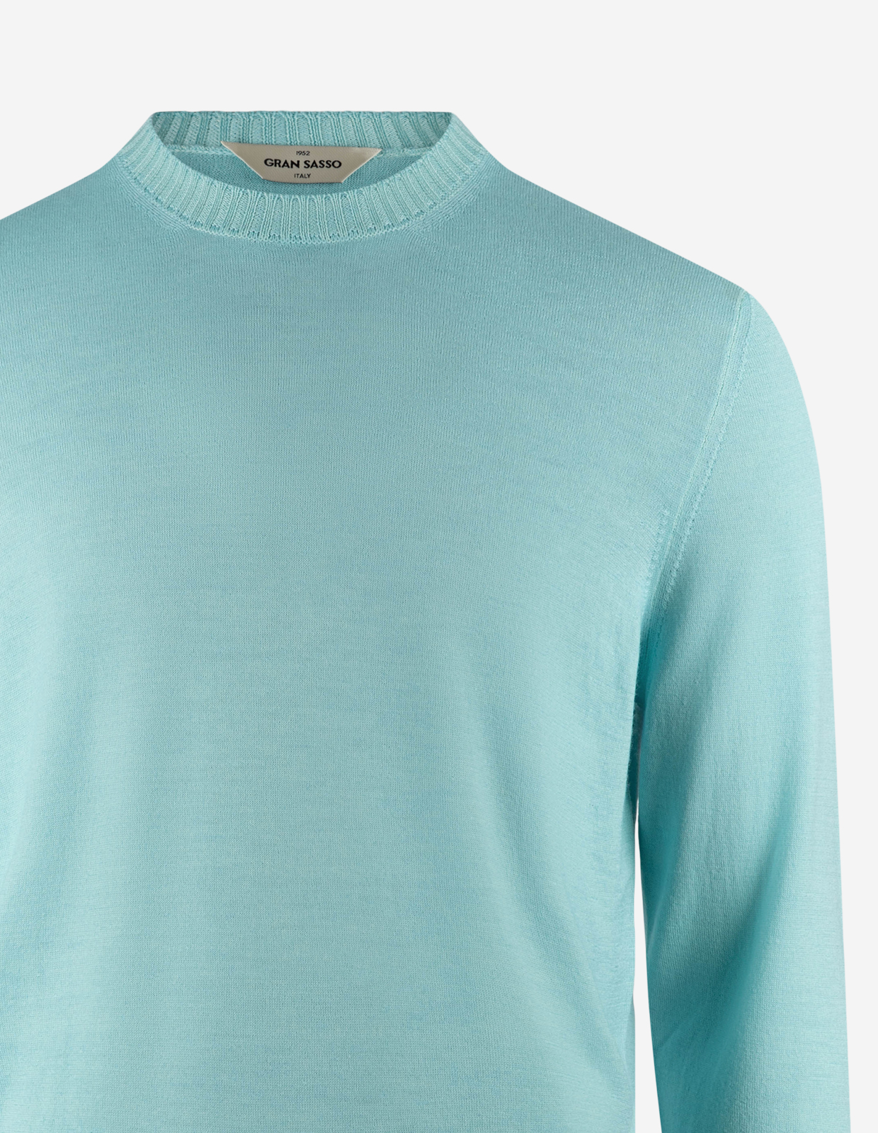 Tröja Rundhals Vintage S Merino Turkos