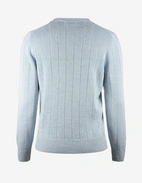 Tröja Rundhals Retroribb Linne Bomull Ljusblå