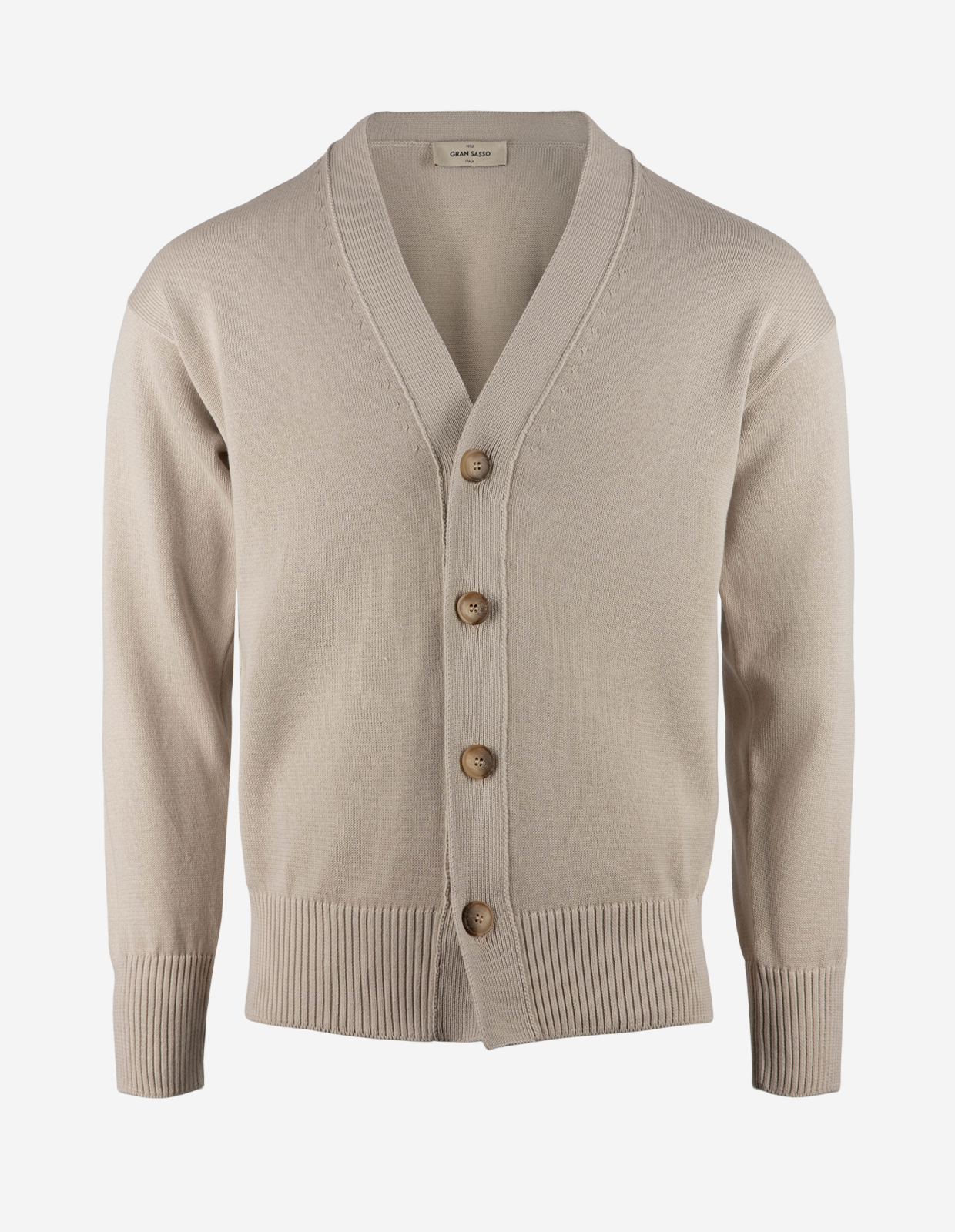 Cardigan Retro Bomull Beige