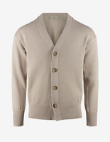 Cardigan Retro Bomull Beige