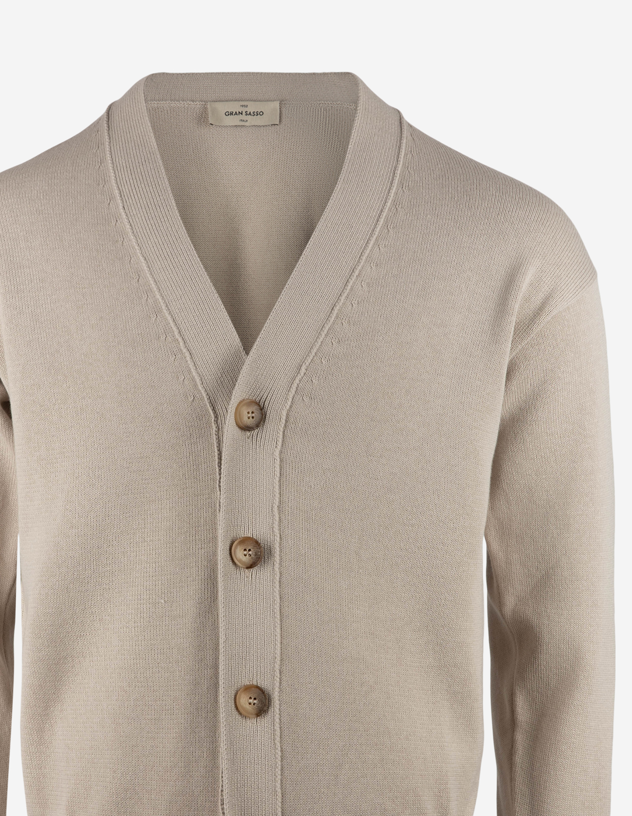 Cardigan Retro Bomull Beige