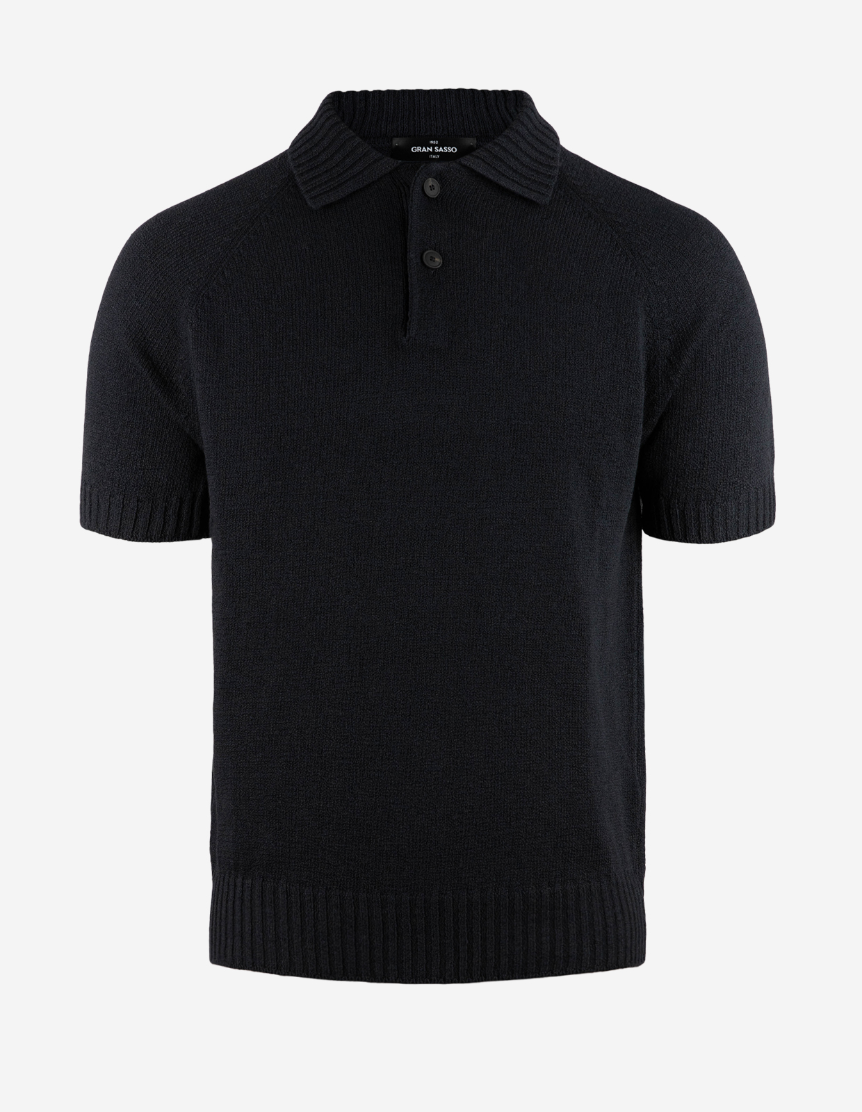 Pikétröja Stickad Raglan Open Collar Navy