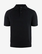 Pikétröja Stickad Raglan Open Collar Navy