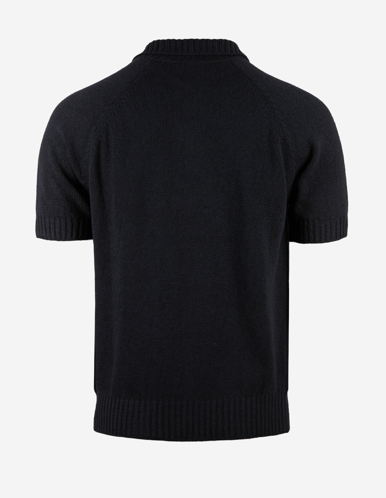 Pikétröja Stickad Raglan Open Collar Navy