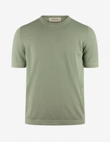 T-shirt Finstickad Bomull Ljusgrön