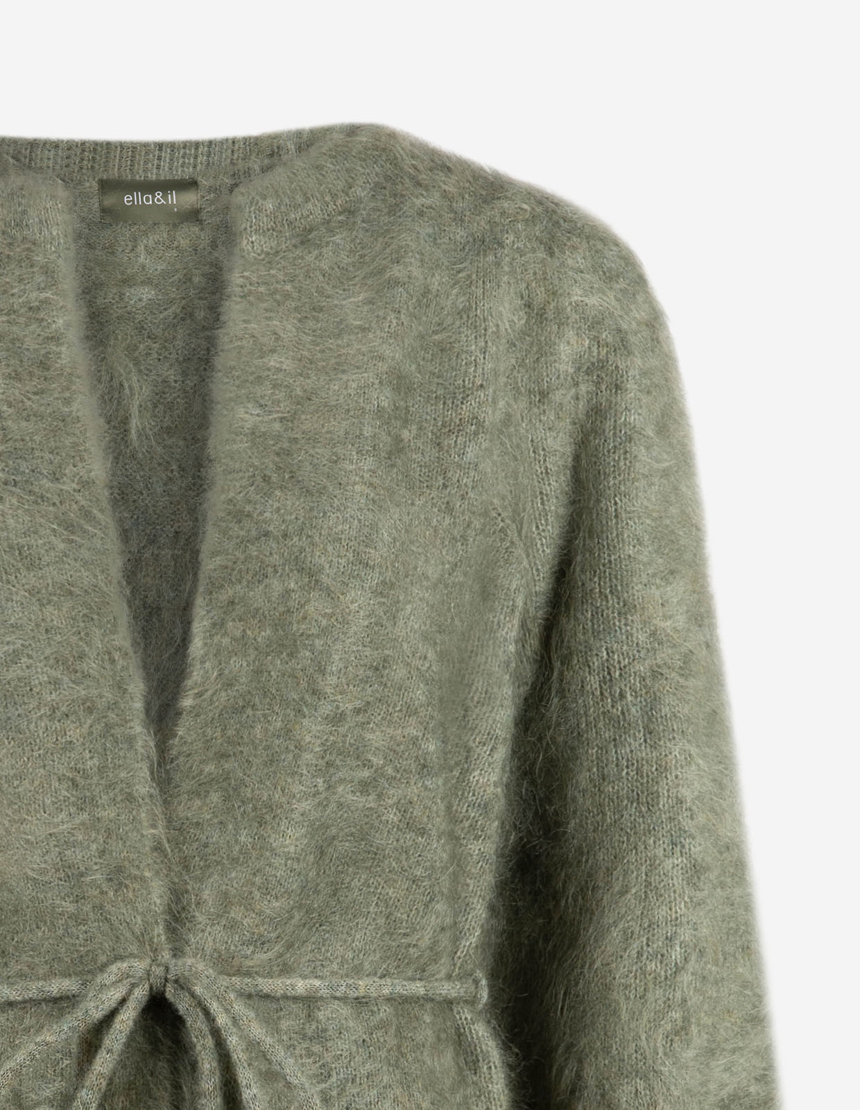 Fredrikke Cardigan Mohair Salviagrön