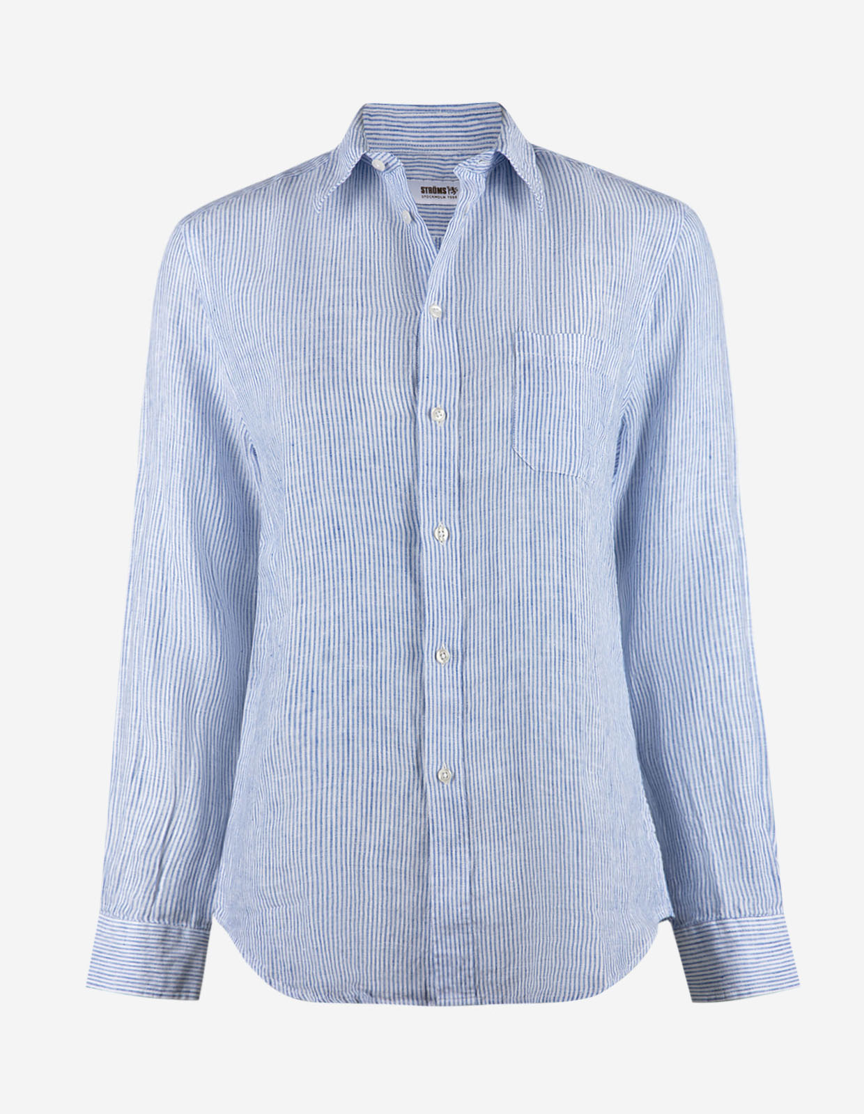 Mimmi Skjorta Linne Vit/Blå