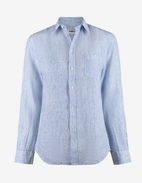 Mimmi Skjorta Linne Vit/Blå