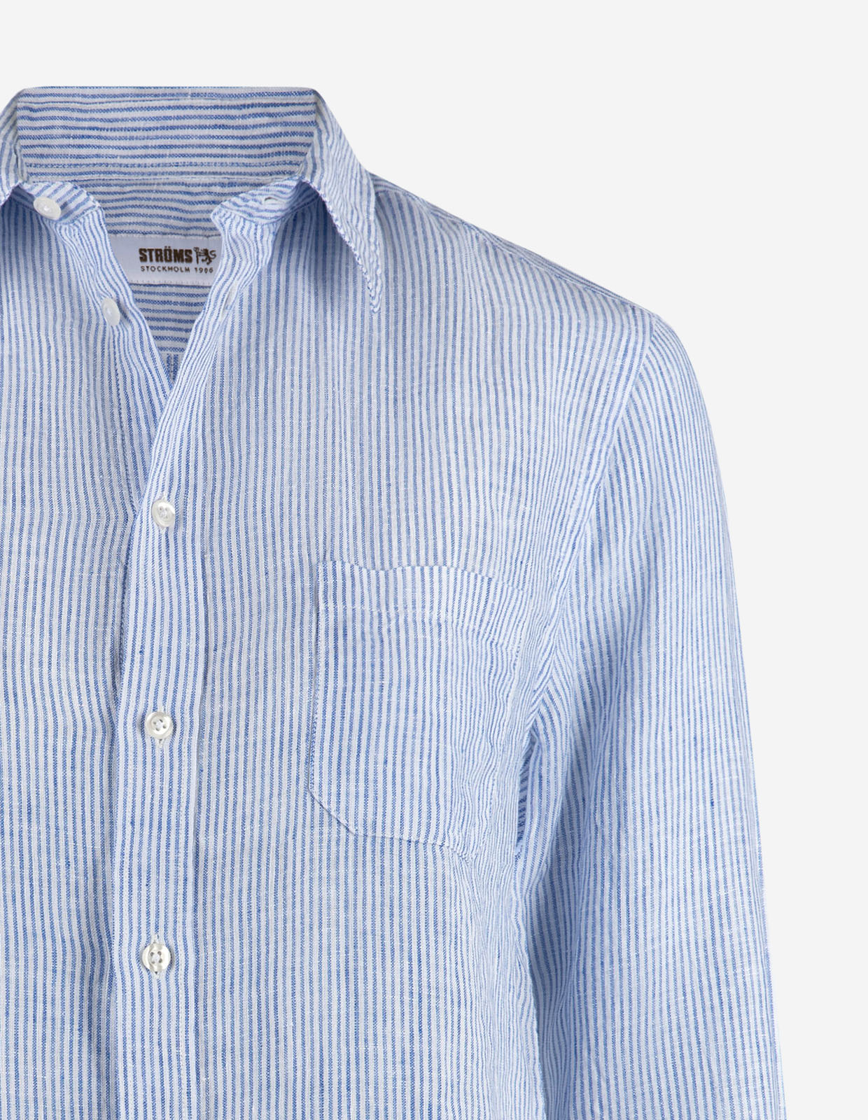 Mimmi Skjorta Linne Vit/Blå