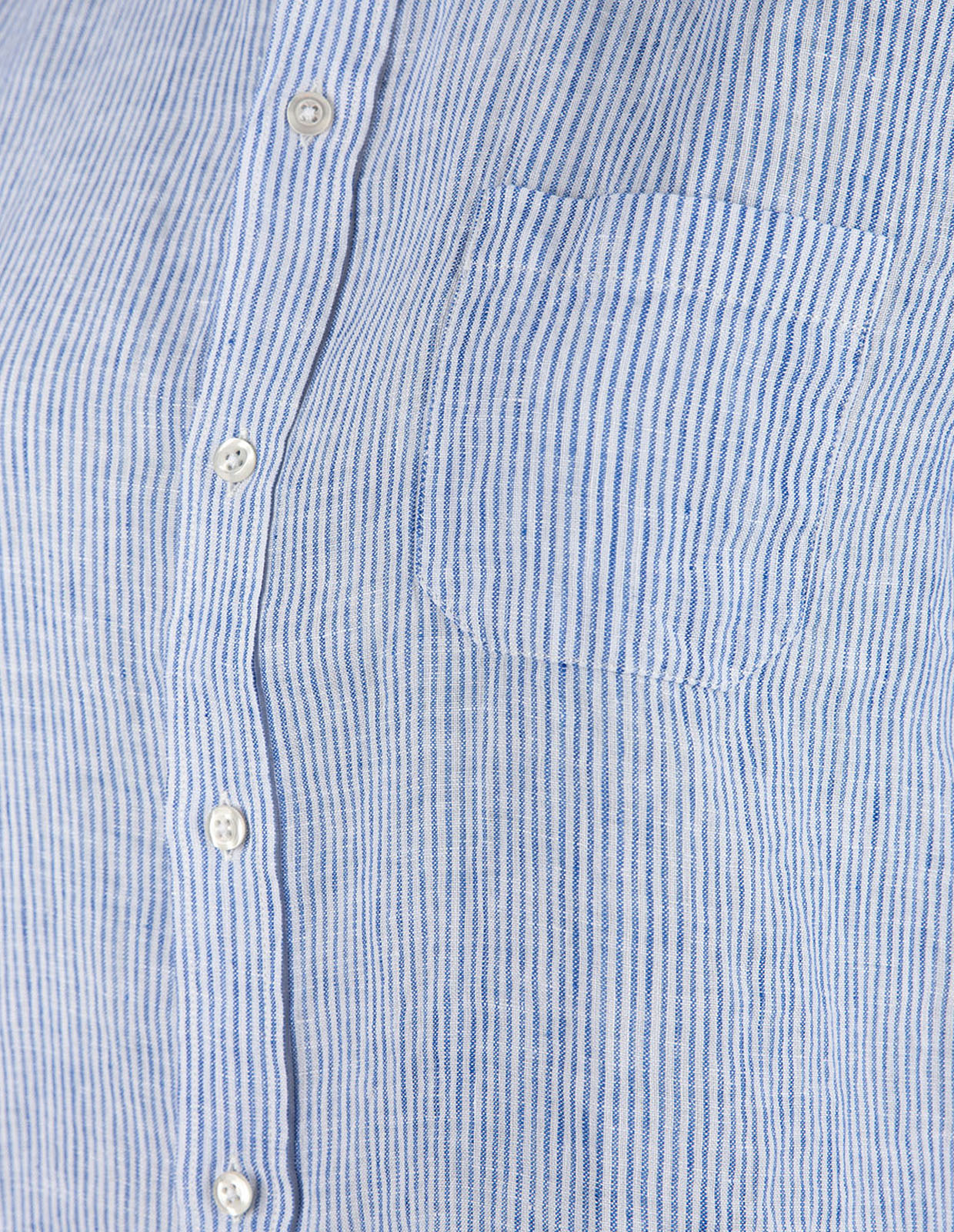 Mimmi Skjorta Linne Vit/Blå