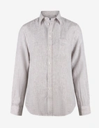 Mimmi Skjorta Linne Vit/Brun