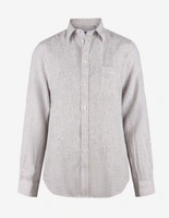 Mimmi Skjorta Linne Vit/Brun